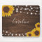 Rustic Sunflowers & String Lights on Wood