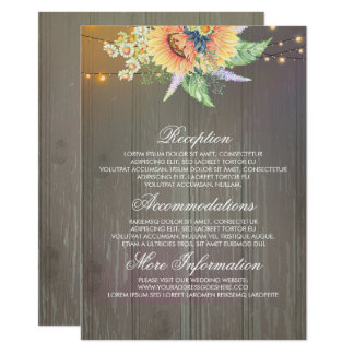 Rustic Sunflowers Wedding Information Guest Card Rustic Sunflowers Wedding Information Guest Card