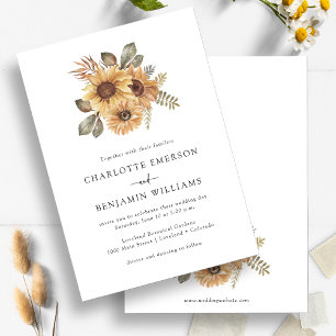 Rustic Sunflowers Wedding Invitation