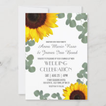 Rustic Sunflowers Wedding Invitations