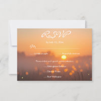 Rustic Sunset Nature Fireflies Wedding Meal Choice
