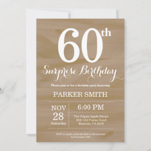 Rustic Surprise 60th Birthday Invitation