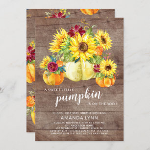 Rustic Sweet Little Pumpkin Neutral Baby Shower Invitation