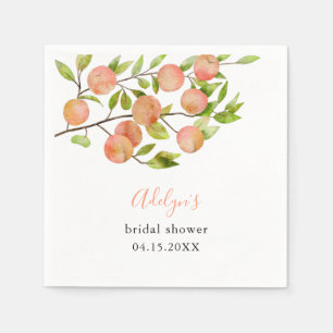 Rustic Sweet Peach Bridal Shower Napkin