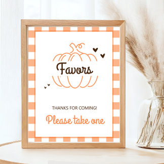 Rustic Sweet Pumpkin Fall Baby Shower Favours Here Poster