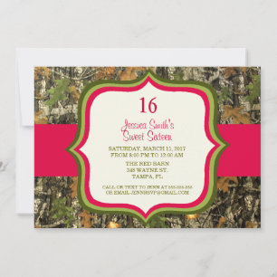 Rustic Sweet Sixteen Camo Birthday Invitation