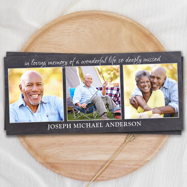 Rustic Sympathy 3 Photo Funeral Prayer Bookmark (Creator Uploaded)