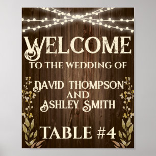 Rustic Table Number Poster