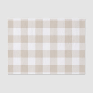Rustic Tan and White Buffalo Check Pattern Tissue Paper