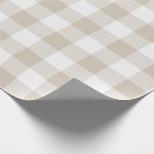 Rustic Tan and White Buffalo Check Pattern Wrapping Paper