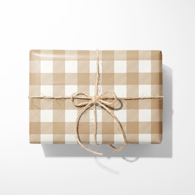 Rustic Tan Buffalo Plaid Wrapping Paper (Creator Uploaded)