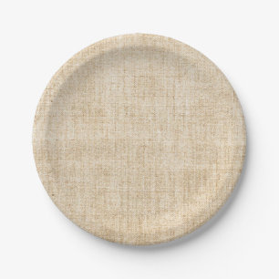 Rustic Tan Burlap Paper Plate