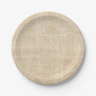 Rustic Tan Burlap Paper Plate