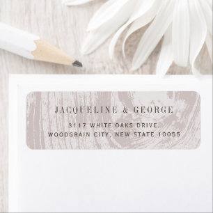 Rustic Tan Wood Grain Autumn Wedding Address