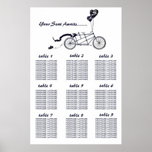 Rustic Tandem Bicycle Wedding Seating Chart