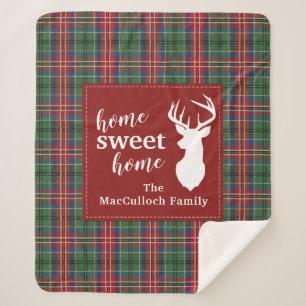 Rustic Tartan MacCulloch Elegant Plaid Sherpa Blanket