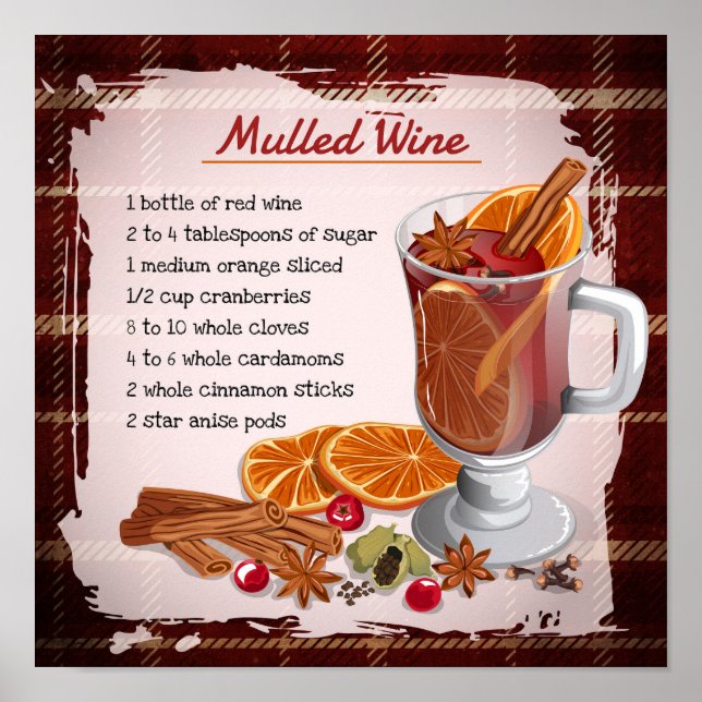 Rustic Tartan Mulled Wine Recipe Christmas Decor (Front)