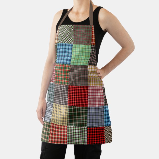 Rustic Tartan Patchwork Apron (Insitu)