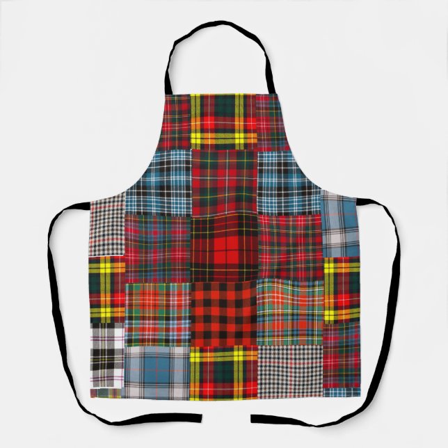 Rustic Tartan Patchwork Apron (Front)