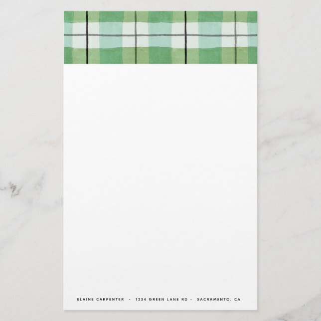 Rustic Tartan | Personalised Stationery (Front)