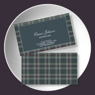 Rustic Tartan Plaid Business Card