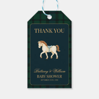 Rustic Tartan Plaid Horse Baby Shower  Gift Tags