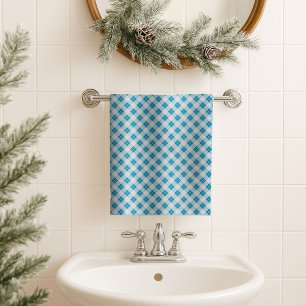 Rustic Tartan Towel Navy Blue Gift for Gentlemen