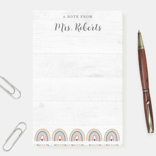 Rustic Teacher Appreciation Boho Rainbow Post-it Notes (Creator Uploaded)
