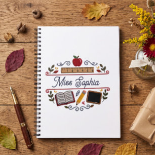 Rustic Teacher Appreciation Custom Spiral Notebook