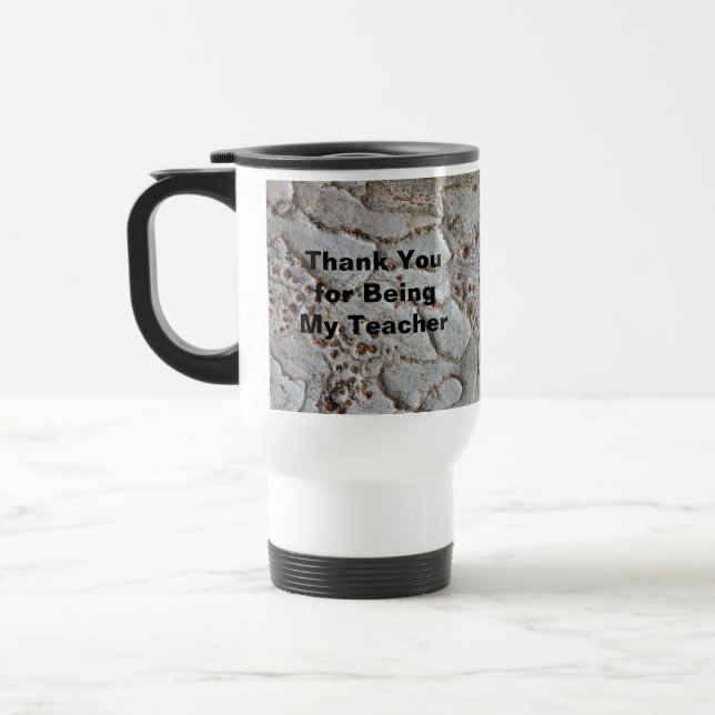 Rustic Teacher Appreciation Nature Photo Thank You Travel Mug (Left)