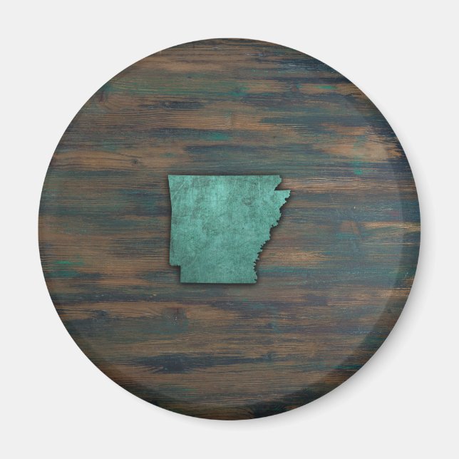 Rustic Teal Arkansas Shape Magnet (Front)