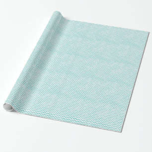 Rustic Teal Chevron Pattern Wrapping Paper