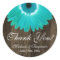 Rustic Teal Gerber Daisy Wedding Thank You Sticker