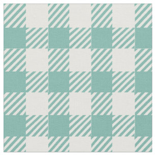Rustic Teal Gingham Buffalo Plaid  Fabric