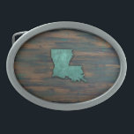 Rustic Teal Louisiana Shape Belt Buckle<br><div class="desc">Rustic Teal Louisiana Shape</div>