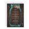 Rustic Teal Mason Jar Wedding Invitations