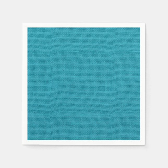 Rustic Teal Turquoise Burlap Texture Napkin (Front)