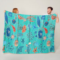 Rustic Teal Wood & Under the Sea Friends Whimsical