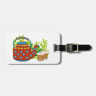 Rustic Teapot Cute Trendy Modern Mug Luggage Tag