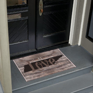 rustic TENNESSEE LOVE in script   Floor Mat
