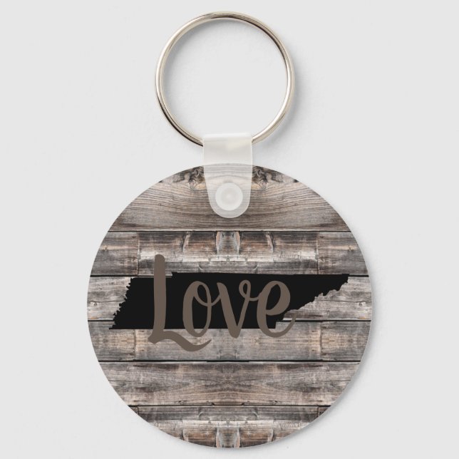 rustic TENNESSEE LOVE in script Key Ring (Front)