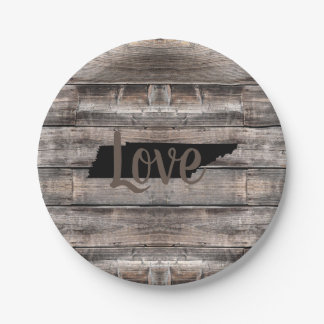 rustic TENNESSEE LOVE in script | Paper Plate