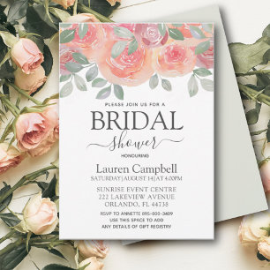 Rustic Terracota Florals Bridal Shower Invitation