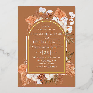 Rustic Terracotta Boho Pampas Arched Wedding 