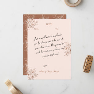 Rustic Terracotta Botanical Flower Shop Note Card