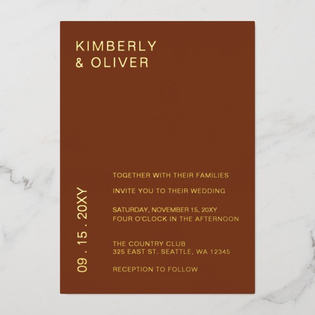 Rustic Terracotta Burnt Orange Modern Wedding (Front)