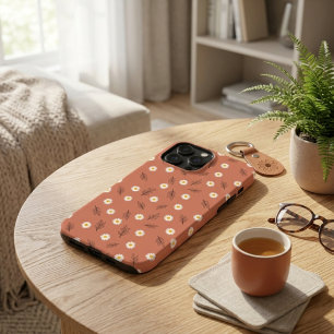 Rustic Terracotta Daisy Floral Botanical iPhone 16 Pro Max Case