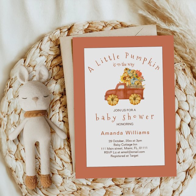 Rustic Terracotta Fall Baby Shower Invitation (Creator Uploaded)