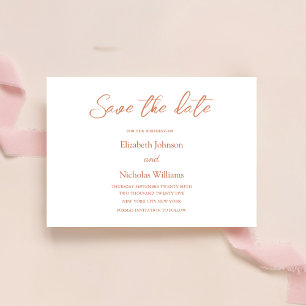 rustic terracotta fall elegant unique wedding save the date