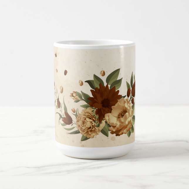 rustic terracotta floral greenery coffee mug (Center)
